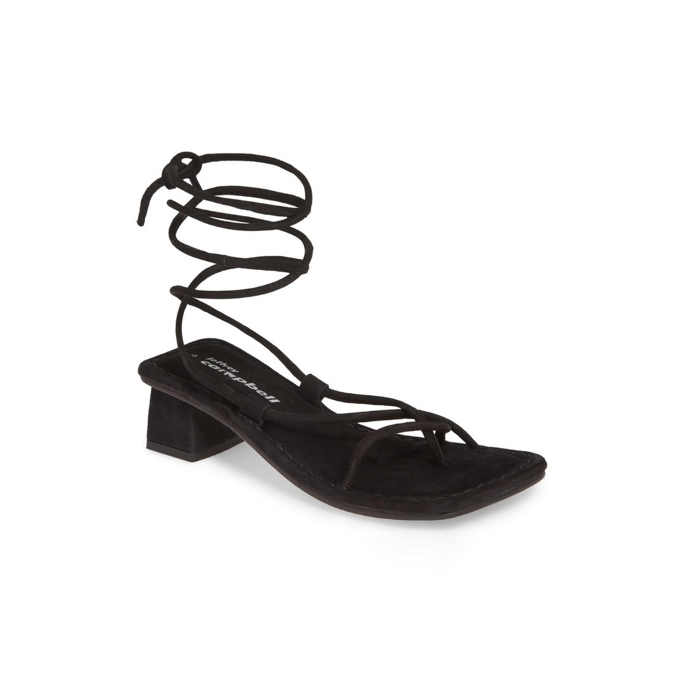JEFFREY CAMPBELL Kaine Wraparound Tie Sandal Black Size 6.5 - Picture 1 of 9
